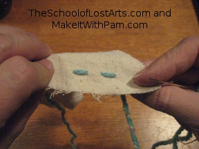 Back of running stitch.