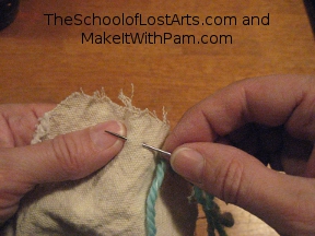 First step of back stitch