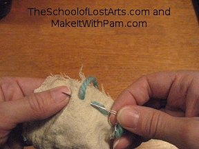 Beginning back stitch.