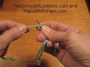 Slide the wraps down the needle.